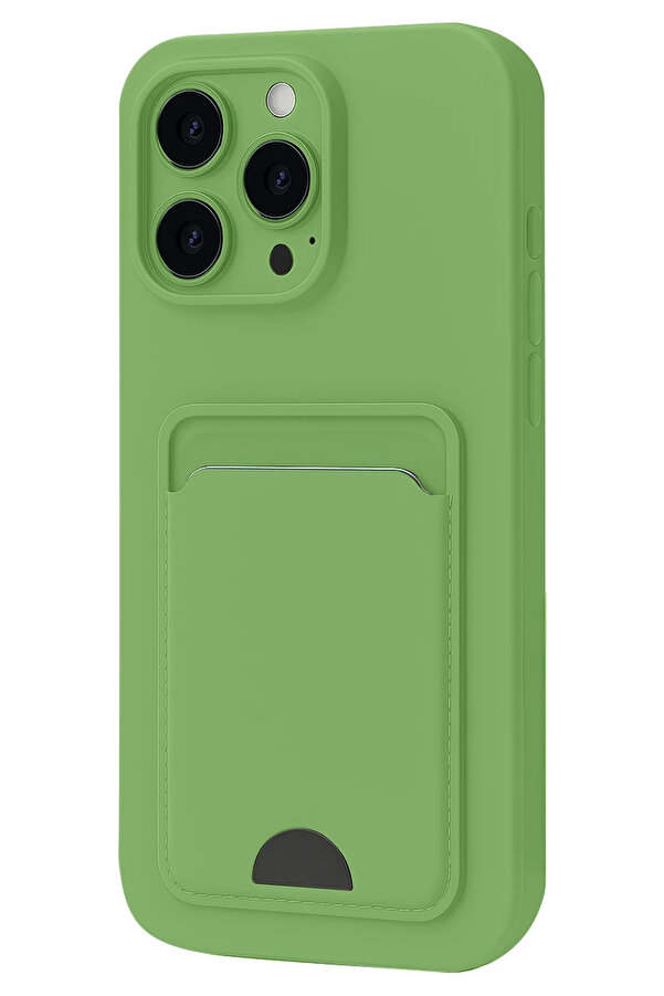 Buti̇k Harmonyaura İphone 16 Pro Kılıf Kelvi̇n Kartvi̇zi̇tli̇ Si̇li̇kon - Açık Yeşi̇l