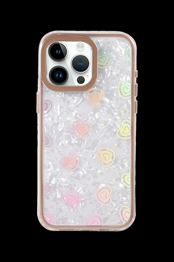 Buti̇k Harmonyaura Apple İphone 15 Lumi̇ Desenli̇ Kapak - Çöl Ti̇tanyum