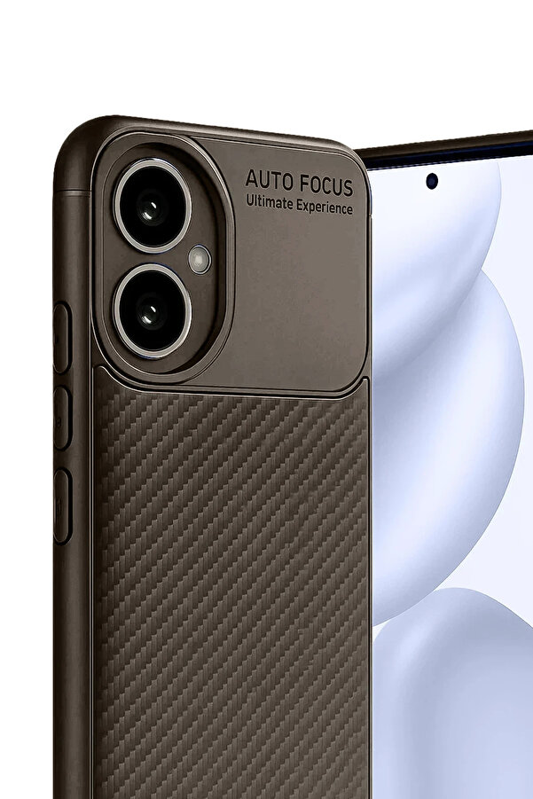 Buti̇k Harmonyaura Honor 400 Kılıf Auto Focus Karbon Kapak - Kahverengi̇