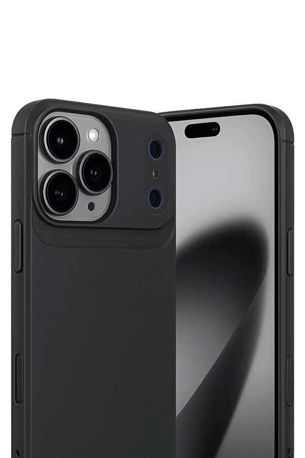 Buti̇k Harmonyaura Apple İphone 17 Pro Auto Focus Karbon Kapak - Si̇yah