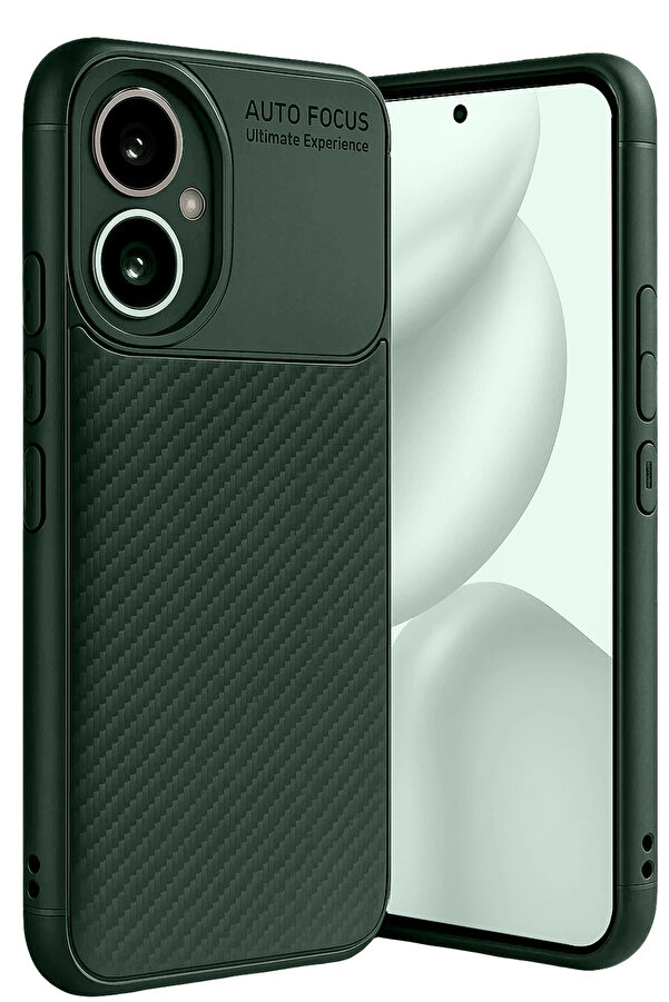 Buti̇k Harmonyaura Honor 400 Kılıf Auto Focus Karbon Kapak - Koyu Yeşi̇l