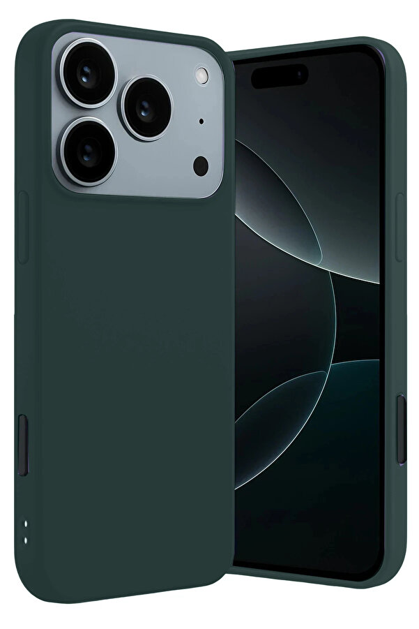 Buti̇k Harmonyaura Apple İphone 17 Pro Max Fi̇rst Si̇li̇kon - Koyu Yeşi̇l
