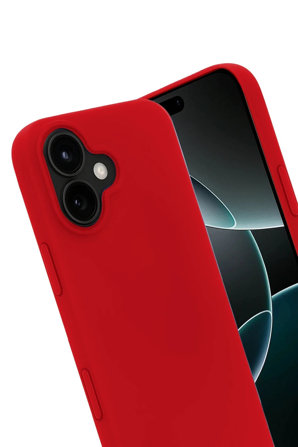 Buti̇k Harmonyaura Apple İphone 17 Nano İçi̇ Kadi̇fe Si̇li̇kon - Kırmızı