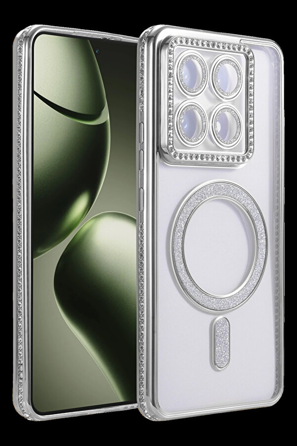 Buti̇k Harmonyaura Xi̇aomi̇ Mi̇ 14T Pro Joke Si̇mli̇ Magneti̇csafe Kılıf - Gümüş