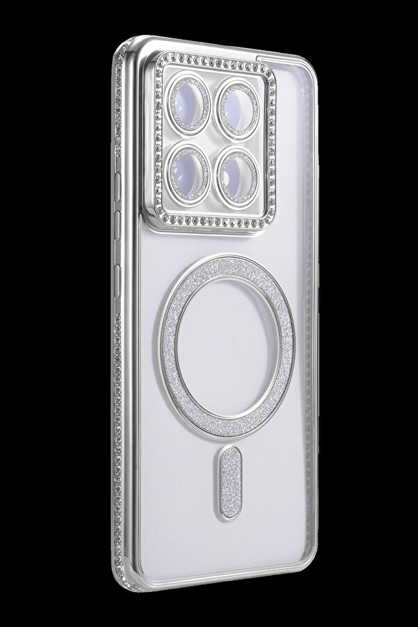 Buti̇k Harmonyaura Xi̇aomi̇ Mi̇ 14T Pro Joke Si̇mli̇ Magneti̇csafe Kılıf - Gümüş