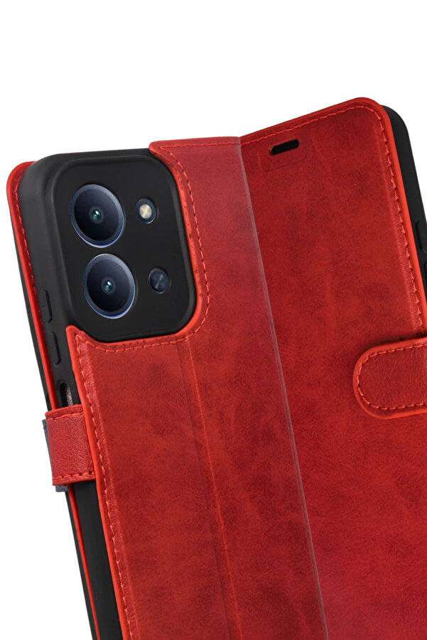 Buti̇k Harmonyaura Xi̇aomi̇ Redmi̇ 15C 4G Trend S Plus Kapaklı Kılıf - Kırmızı