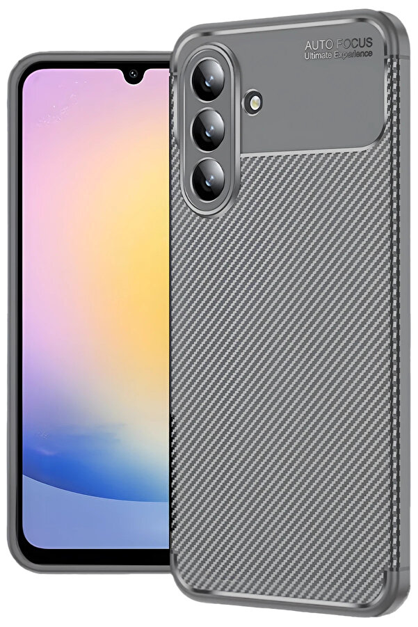 Buti̇k Harmonyaura Samsung Galaxy S25 Fe Auto Focus Karbon Kapak - Gri̇