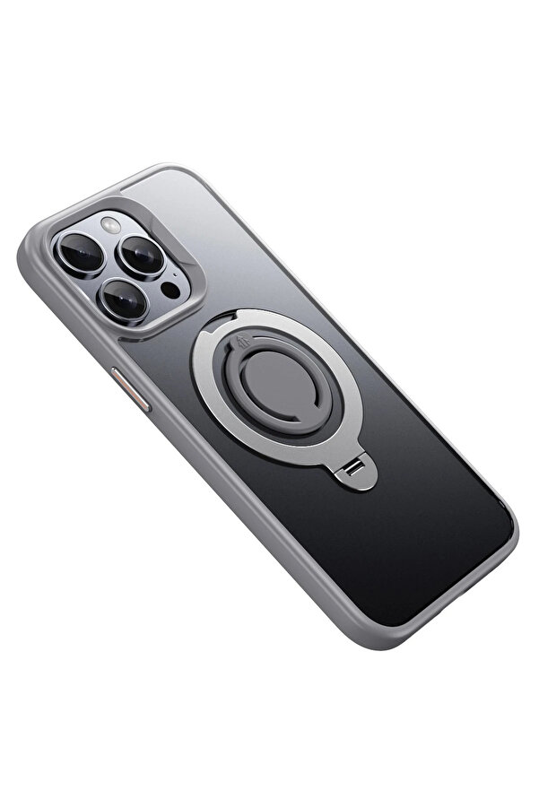 Buti̇k Harmonyaura İphone 15 Pro Max Avatar 360 Dönen Magsafe Kapak - Ti̇tan Gri̇