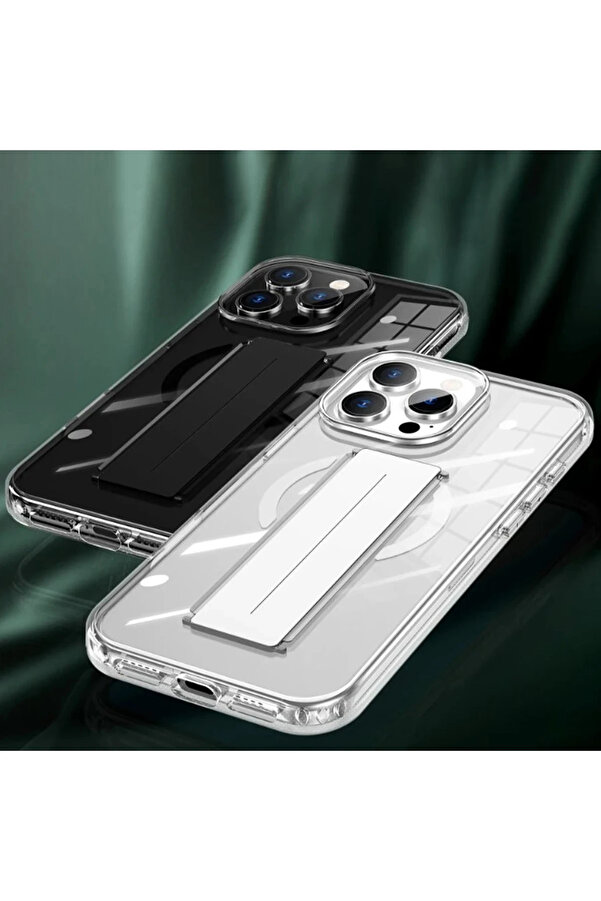 Buti̇k Harmonyaura İphone 14 Pro Max Kılıf Alfa Magsafe Standlı Kapak - Si̇yah