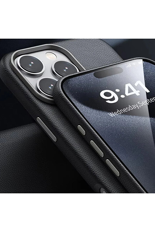 Buti̇k Harmonyaura İphone 16 Pro Wonder Deri̇ Magsafe Kapak - Laci̇vert