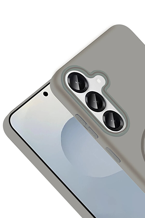 Buti̇k Harmonyaura Samsung Galaxy S25 Broş Magsafe Kapak - Krem