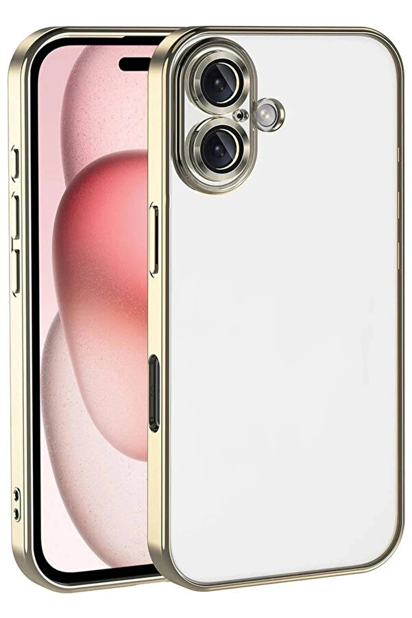 Buti̇k Apple İphone 17 Lensli̇ Si̇li̇kon - Gold-(5796)