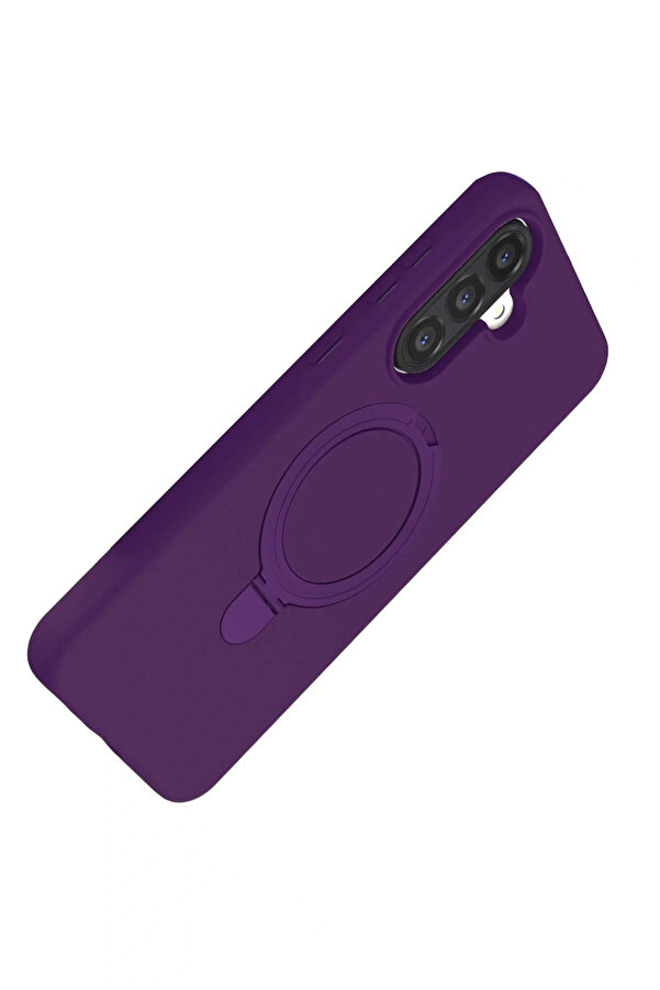 Buti̇k Samsung Galaxy A36 Regal Magsafe Standlı Kapak - Deri̇n Mor-(5796)