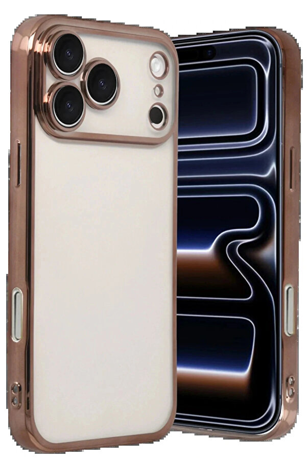 Buti̇k Apple İphone 17 Pro Lensli̇ Si̇li̇kon - Çöl Ti̇tanyum-(5796)