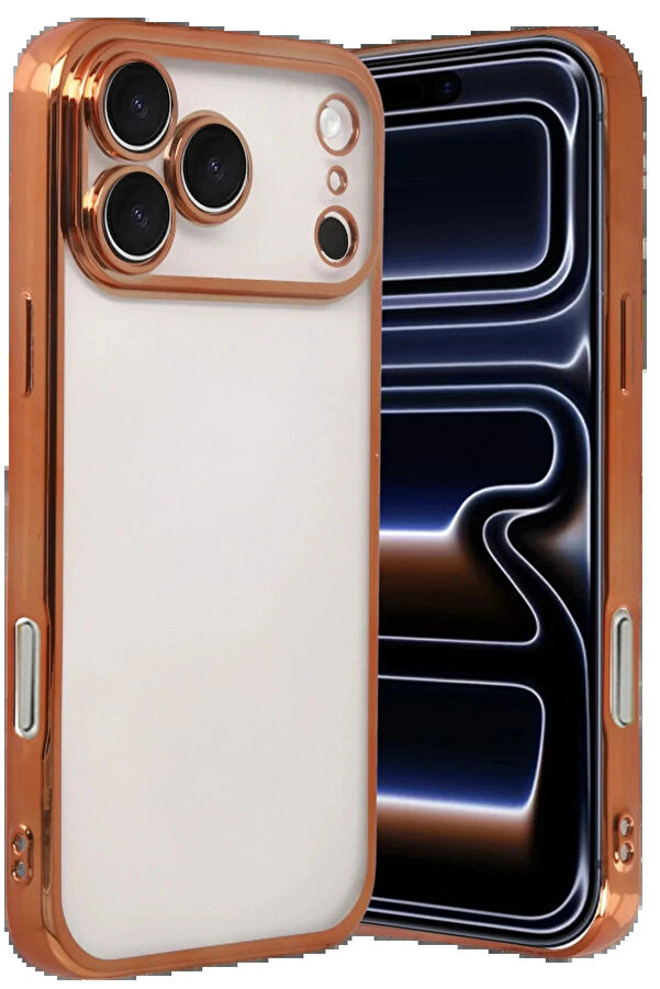 Buti̇k Apple İphone 17 Pro Lensli̇ Si̇li̇kon - Turuncu-(5796)