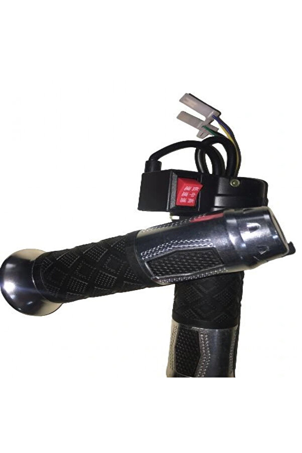 Alkan E-Bi̇ke Gaz Kolu 875 Komple 3 Vi̇tes Ali̇mi̇nyum Elci̇kli̇ Gri̇