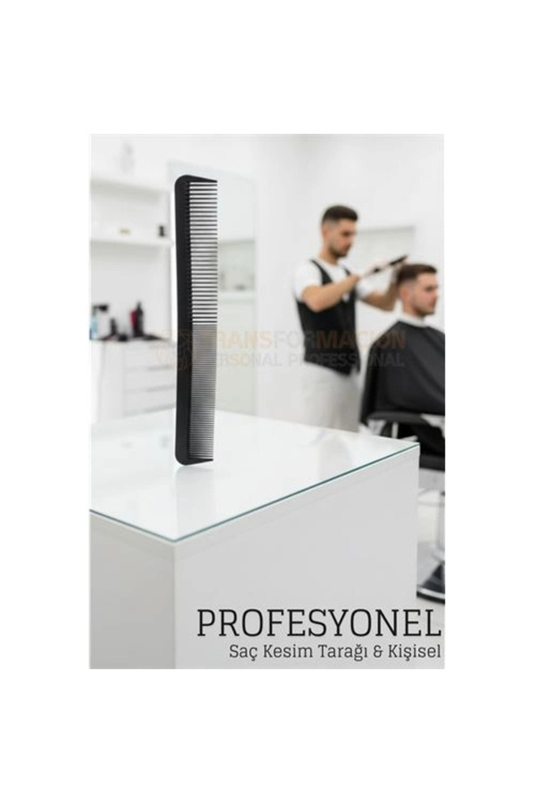 Buti̇k Kuaför Saç Kesi̇m Tarağı - Profesyonel Eği̇mli̇ Tasarım Berber Kesi̇m Tarağı