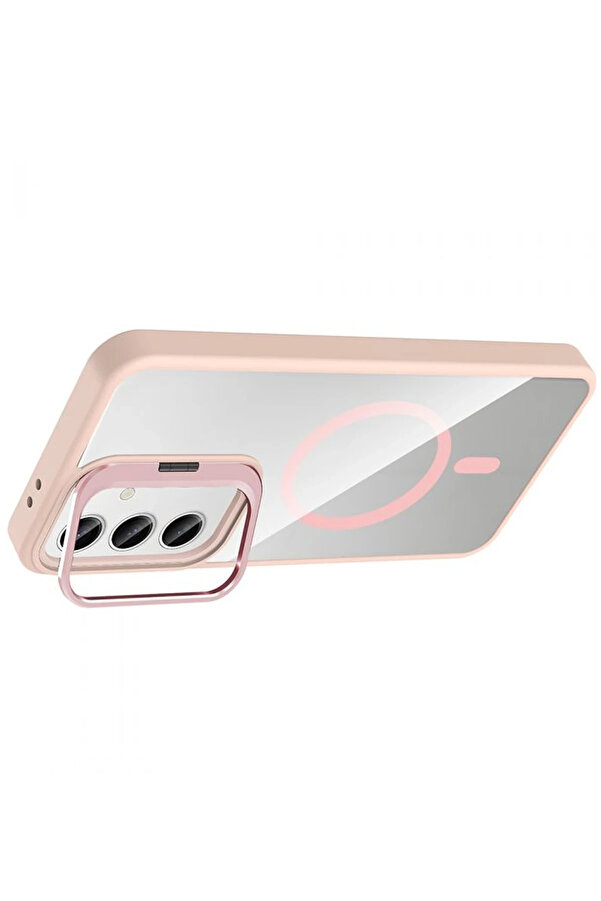 Buti̇k Harmonyaura Samsung Galaxy S24 Fe Remi̇m Lensli̇ Magsafe Standlı Kapak - Pembe
