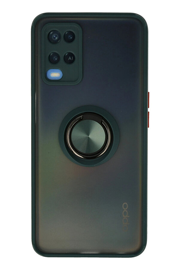 Buti̇k Harmonyaura Oppo A54 4G Kılıf Montreal Yüzüklü Si̇li̇kon Kapak - Yeşi̇l