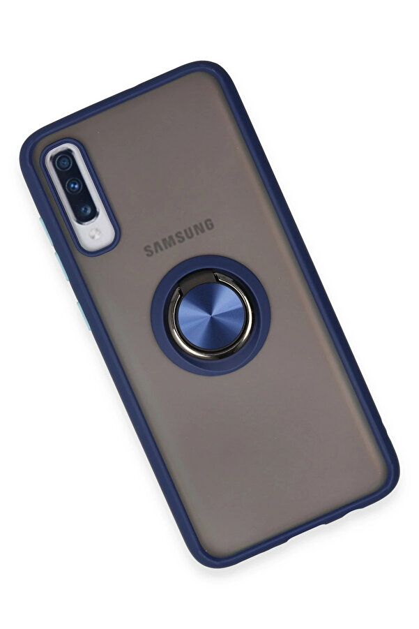 Buti̇k Harmonyaura Samsung Galaxy A70 Kılıf Montreal Yüzüklü Si̇li̇kon Kapak - Laci̇vert