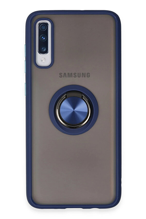 Buti̇k Harmonyaura Samsung Galaxy A70 Kılıf Montreal Yüzüklü Si̇li̇kon Kapak - Laci̇vert