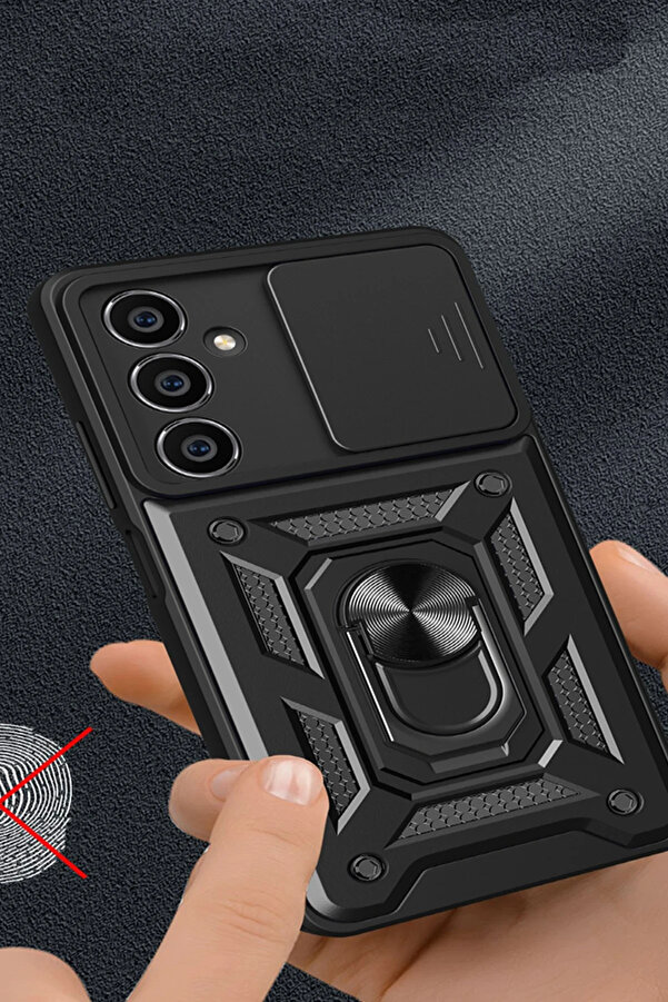 Buti̇k Harmonyaura Samsung Galaxy A35 5G Kılıf Pars Lens Yüzüklü Si̇li̇kon - Laci̇vert