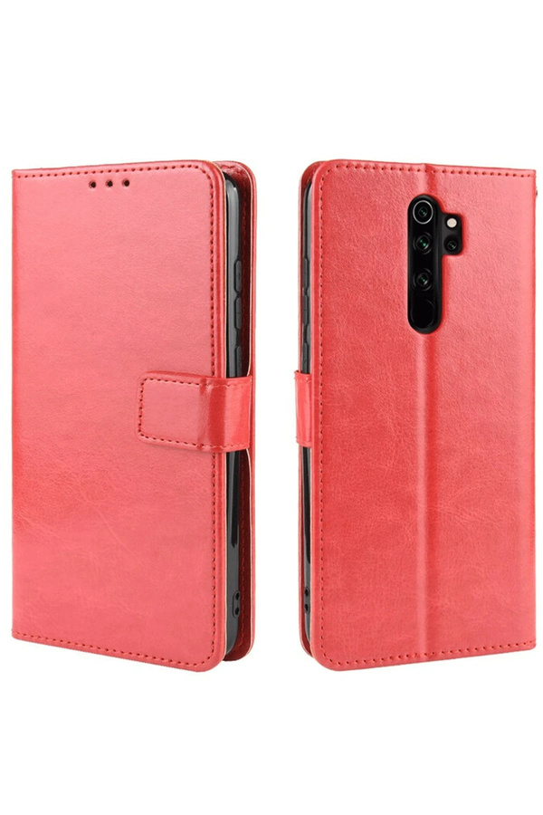 Harmonyaura Xi̇aomi̇ Redmi̇ Note 8 Pro Kılıf Trend S Plus Kapaklı Kılıf - Kırmızı