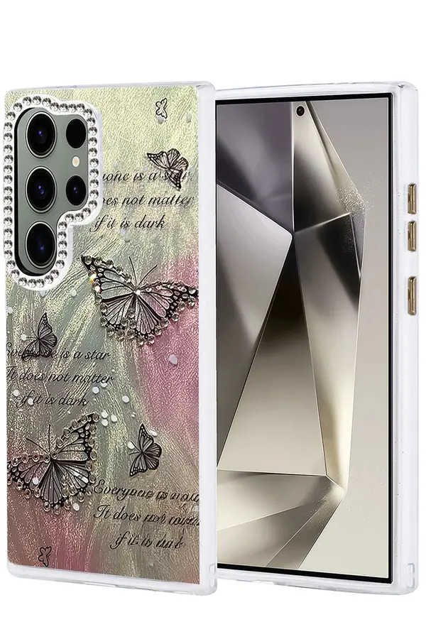 Buti̇k Harmonyaura Samsung Galaxy S23 Ultra Kılıf Blade Aynalı Desenli̇ Kapak - Desen 6