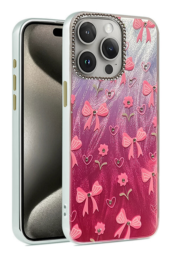 Buti̇k Harmonyaura İphone 15 Pro Kılıf Blade Aynalı Desenli̇ Kapak - Desen 3