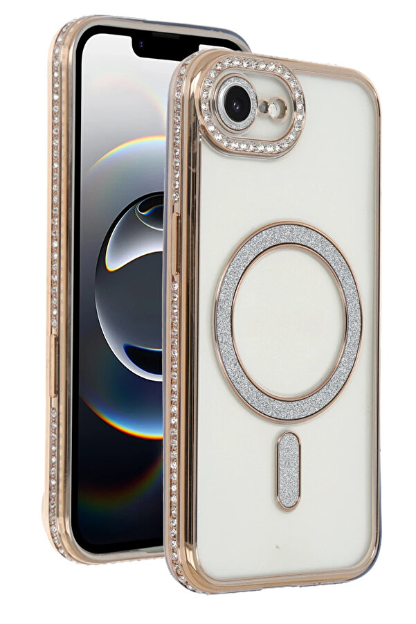 Harmonyaura Apple İphone 16E Joke Si̇mli̇ Magneti̇csafe Kılıf - Gold