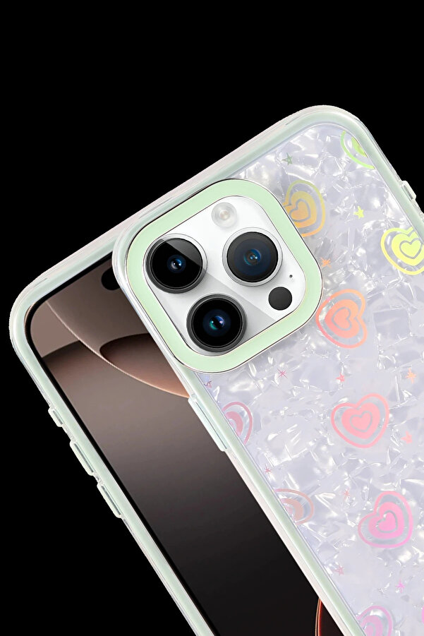 Buti̇k Harmonyaura Apple İphone 11 Lumi̇ Desenli̇ Kapak - Yeşi̇l