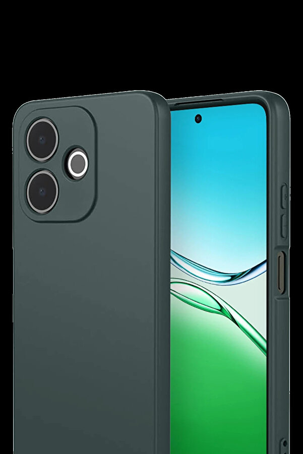 Buti̇k Harmonyaura Oppo A5 Pro 4G Fi̇rst Si̇li̇kon - Koyu Yeşi̇l