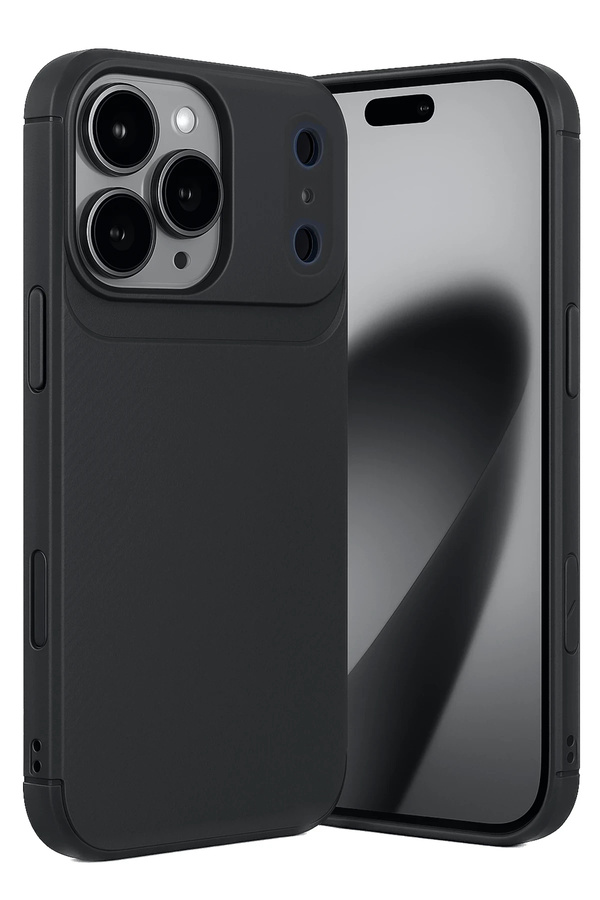Buti̇k Harmonyaura Apple İphone 17 Pro Auto Focus Karbon Kapak - Si̇yah