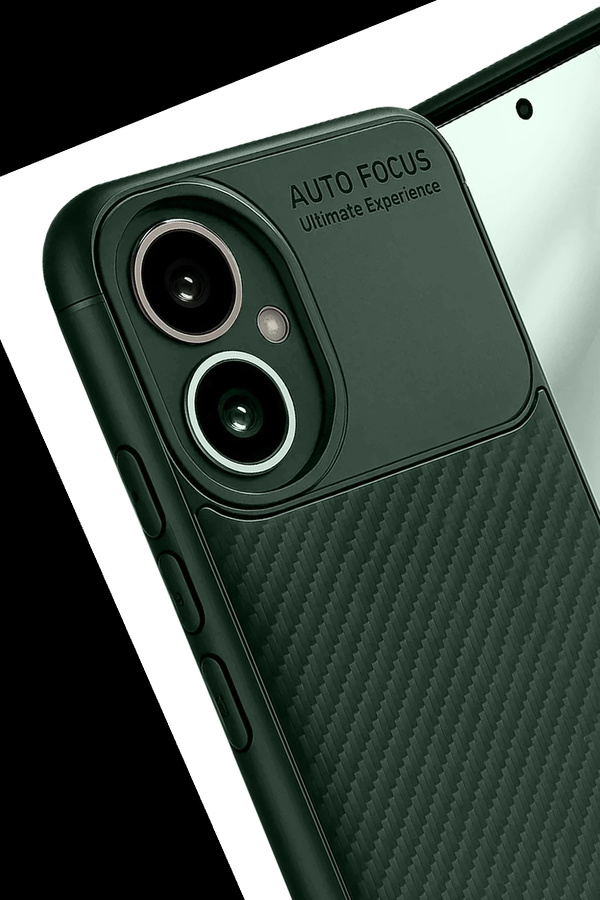 Buti̇k Harmonyaura Honor 400 Kılıf Auto Focus Karbon Kapak - Koyu Yeşi̇l