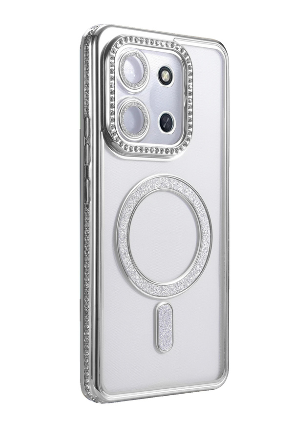 Buti̇k Harmonyaura Xi̇aomi̇ Redmi̇ 15C 4G Joke Si̇mli̇ Magneti̇csafe Kılıf - Gümüş