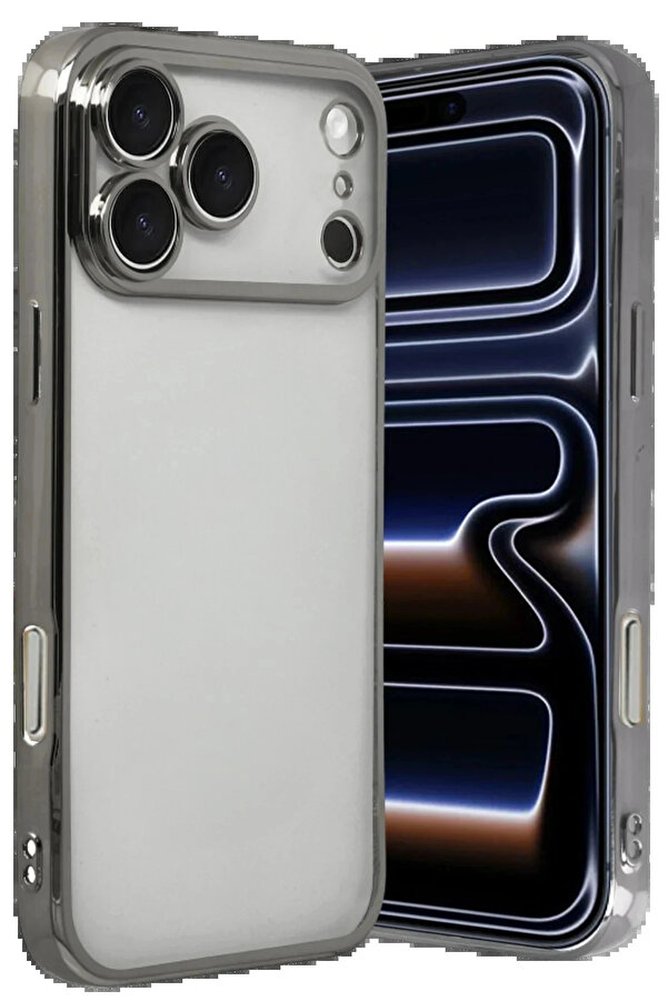 Buti̇k Apple İphone 17 Pro Max Lensli̇ Si̇li̇kon - Ti̇tan Gri̇-(5796)