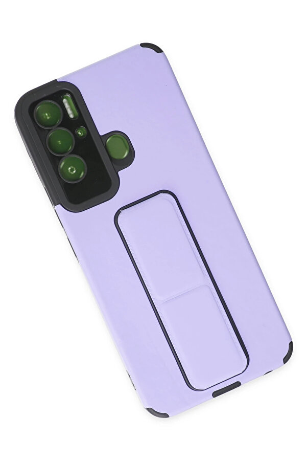 Buti̇k Harmonyaura Tecno Pova Neo Kılıf Mega Standlı Si̇li̇kon - Li̇la