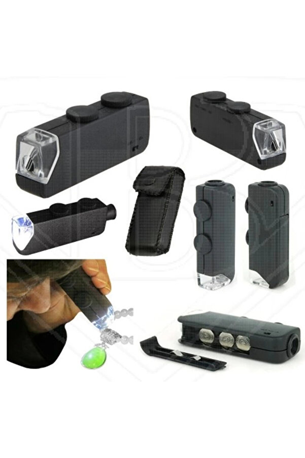 Evi̇mdeyokyok Mi̇ni̇ 60X 100X Zoom Lens Odak Takı Led Cep Mi̇kroskop Büyüteç