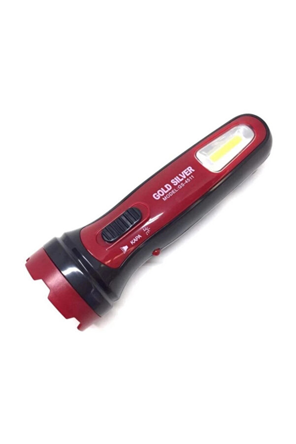 Evi̇mdeyokyok Gold Sılver Gs-4511 1 Watt+1 Watt Cob Led Li̇ Şarjlı El Feneri̇