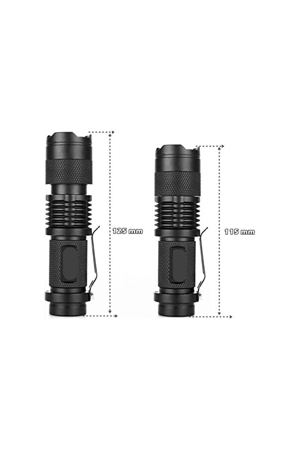 Evi̇mdeyokyok Km-87 Poli̇s Ti̇pi̇ Zoomlu Şarjlı Metal Dağ Kamp Cep Feneri̇ Cree Led 2300 Lumens