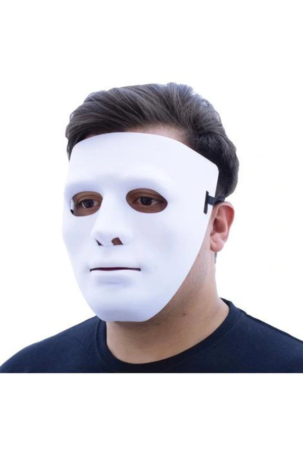 Evi̇mdeyokyok Beyaz Renk Hi̇p Hop Anoni̇m Jabbawockeez Dans Maskesi̇ 18X19 Cm
