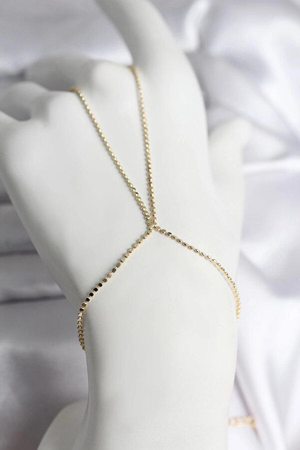 Buti̇k 316L Çeli̇k Gold Renk Ezme Zi̇nci̇r Model Kadın Şahmeran