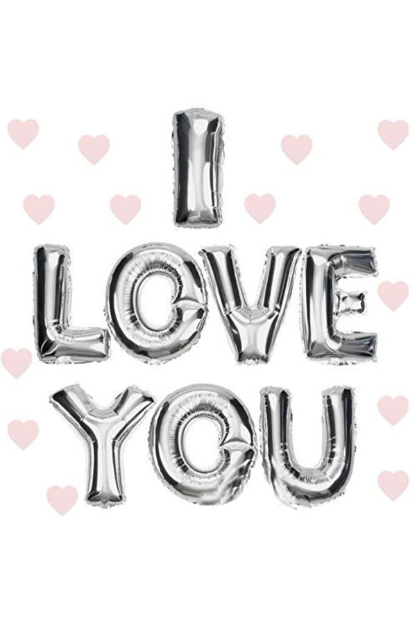 Evi̇mdeyokyok I Love You Folyo Balon Gümüş Renk 35 Cm