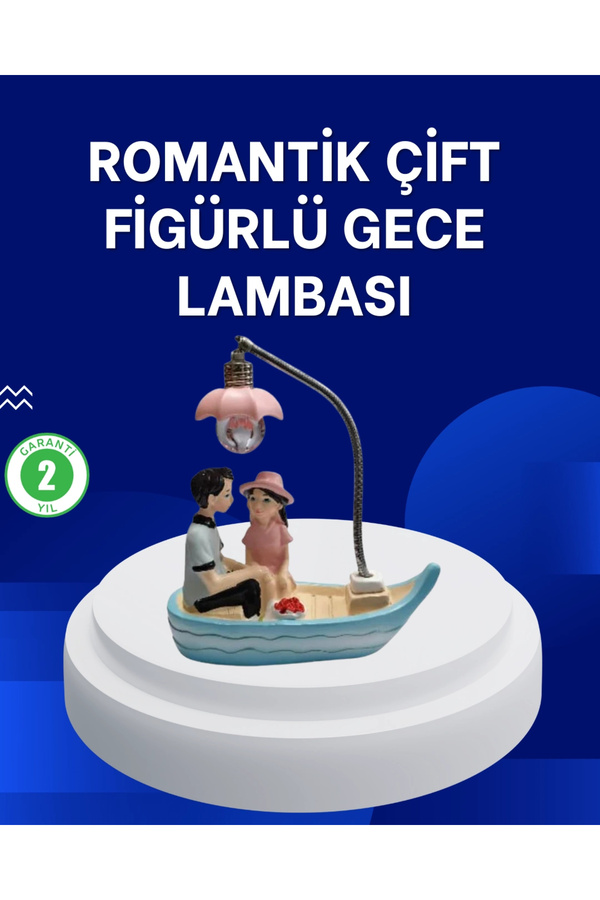 Buti̇k Romanti̇k Sandal Üzeri̇nde Çi̇ft Fi̇gürü Led Gece Lambası Masa Dekoru