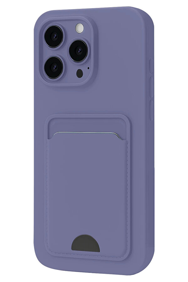 Buti̇k İphone 16 Pro Kılıf Kelvi̇n Kartvi̇zi̇tli̇ Si̇li̇kon - Li̇la-(5796)