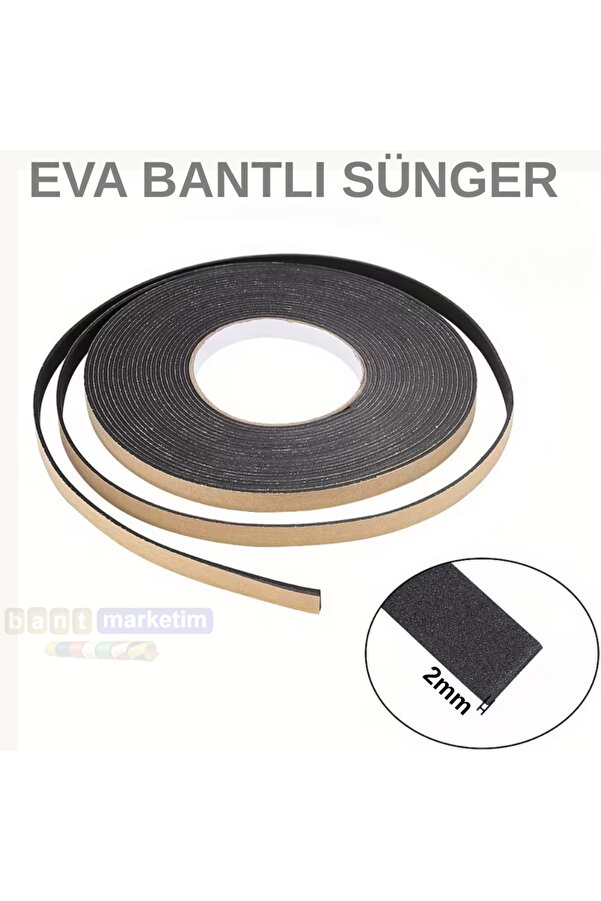 Evi̇mdeyokyok Eva Neopren Conta Sünger Bantlı Sızdırmazlık Bandı 2Mm Kalınlıkta 8Mmx25Mt