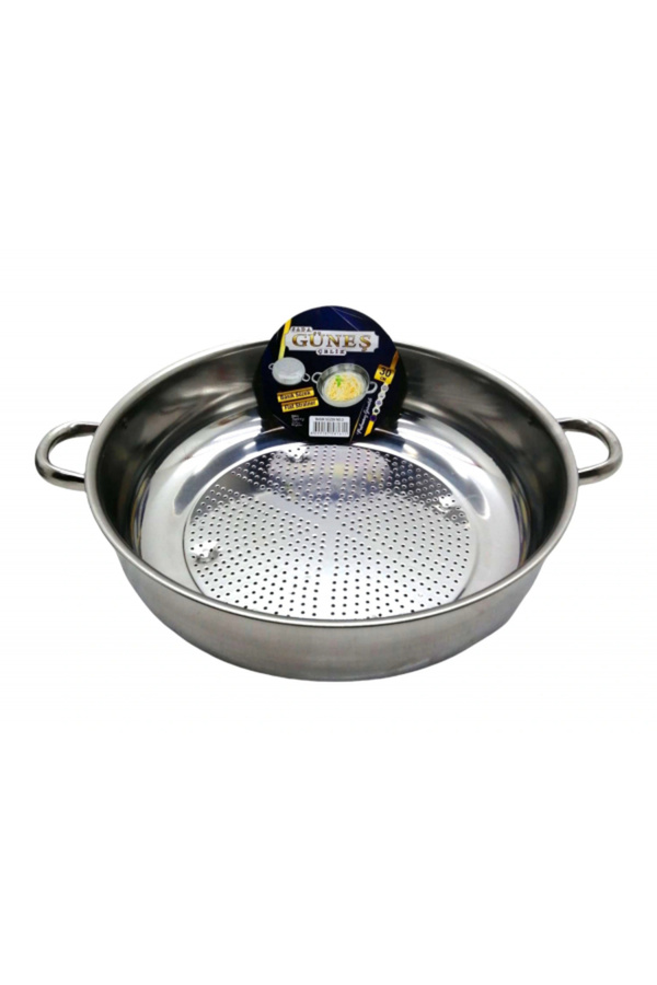 Go İthalat No-3 - 30Cm Basık Süzek Metal Süzgeç (5324)