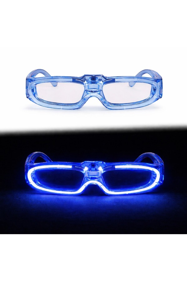 Evi̇mdeyokyok Mavi̇ Led Işıklı Parti̇ Gözlüğü 3 Modlu – Glow &Amp Gece Eğlence Gözlüğü