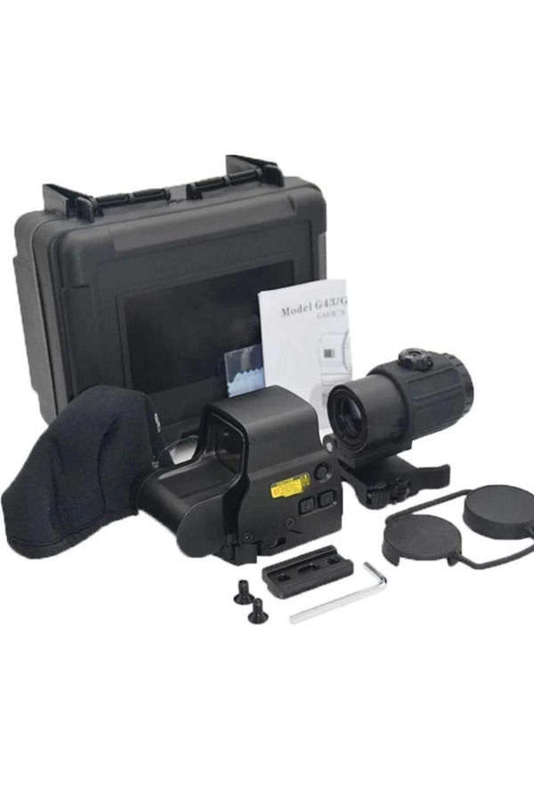 Evimdeyokyok 558G43 Xps2 Hedef İşaretleyici Red Dot Holografik Nişangâh, 5X Büyütmeli Setsiyah