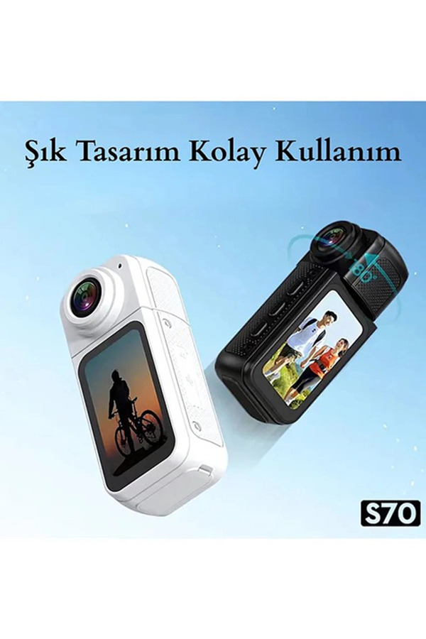 Evi̇mdeyokyok S70 Mıknatıslı Yaka Kamerası Hd Kali̇te, 30 Fps, Kolay Bağlantı, Boyun Askısı 2.7K Si̇yah